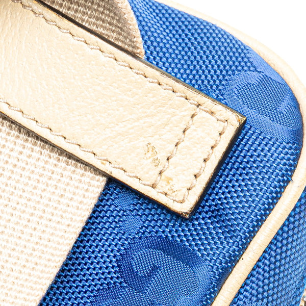 グッチ GGナイロン オブ ザ グリッド ボディバッグ ウエストバッグ 631341 ブルー ベージュ ナイロン レザー レディース GUCCI 【中古】