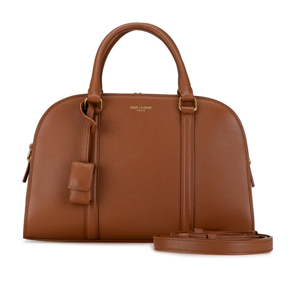 サンローラン ベイビーダッフル ロック ハンドバッグ ショルダーバッグ 2WAY 655008 ブラウン レザー レディース SAINT LAURENT 【中古】