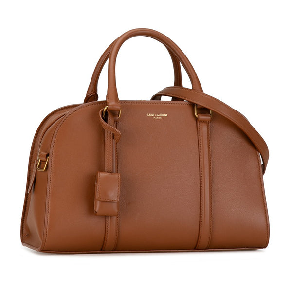 サンローラン ベイビーダッフル ロック ハンドバッグ ショルダーバッグ 2WAY 655008 ブラウン レザー レディース SAINT LAURENT 【中古】