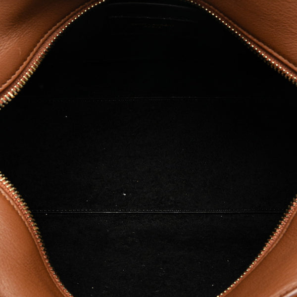 サンローラン ベイビーダッフル ロック ハンドバッグ ショルダーバッグ 2WAY 655008 ブラウン レザー レディース SAINT LAURENT 【中古】