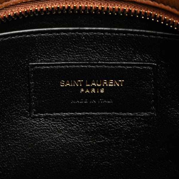 サンローラン ベイビーダッフル ロック ハンドバッグ ショルダーバッグ 2WAY 655008 ブラウン レザー レディース SAINT LAURENT 【中古】