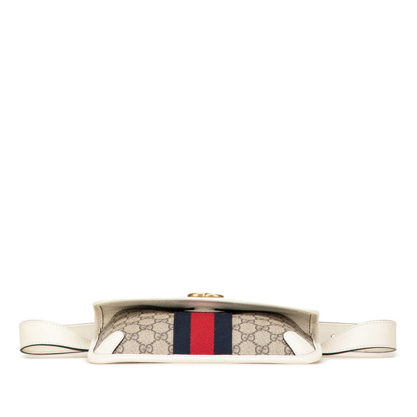 グッチ GGスプリーム シェリーライン ウエストバッグ 674081 ベージュ ホワイト PVC レザー レディース GUCCI 【中古】