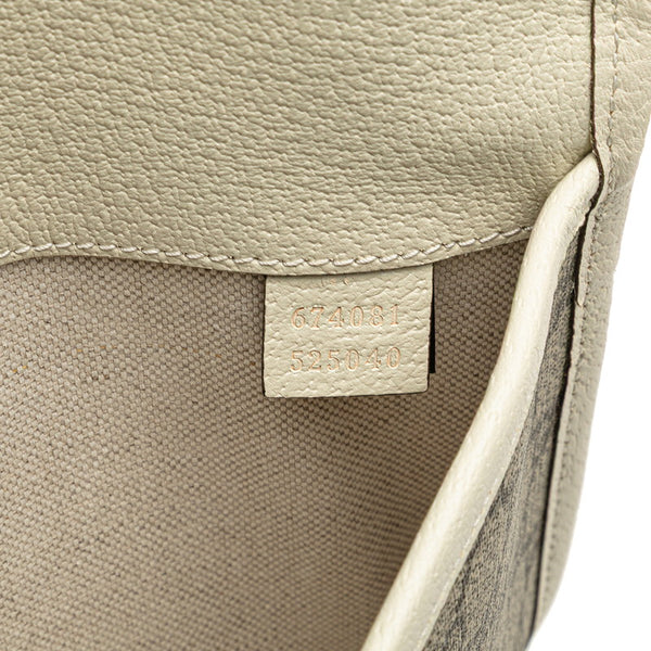 グッチ GGスプリーム シェリーライン ウエストバッグ 674081 ベージュ ホワイト PVC レザー レディース GUCCI 【中古】