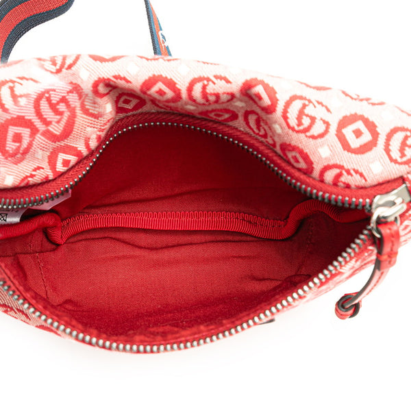 グッチ GGロゴ チルドレンズ スター ウエストバッグ ボディバッグ 502095 レッド キャンバス レザー レディース GUCCI 【中古】