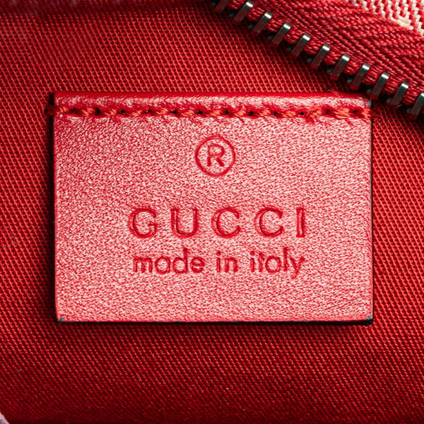 グッチ GGロゴ チルドレンズ スター ウエストバッグ ボディバッグ 502095 レッド キャンバス レザー レディース GUCCI 【中古】