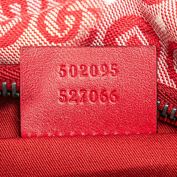 グッチ GGロゴ チルドレンズ スター ウエストバッグ ボディバッグ 502095 レッド キャンバス レザー レディース GUCCI 【中古】