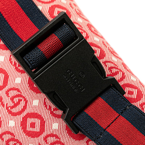 グッチ GGロゴ チルドレンズ スター ウエストバッグ ボディバッグ 502095 レッド キャンバス レザー レディース GUCCI 【中古】