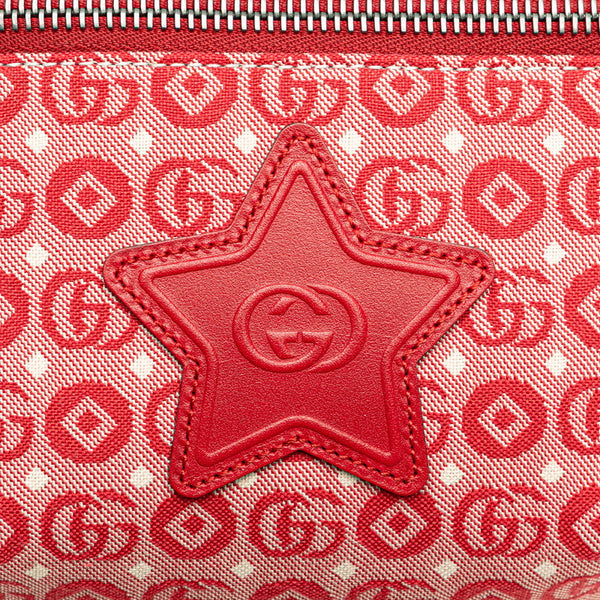 グッチ GGロゴ チルドレンズ スター ウエストバッグ ボディバッグ 502095 レッド キャンバス レザー レディース GUCCI 【中古】