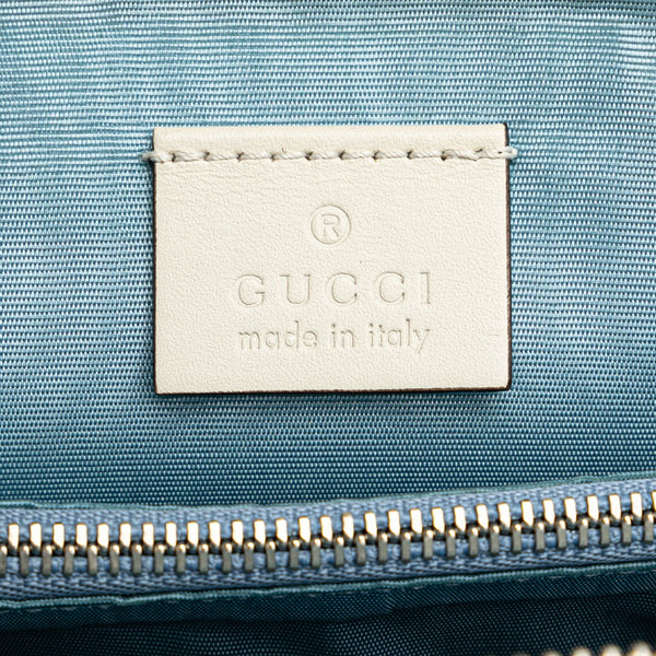 グッチ セガ SEGA コラボ GUCCYプリント ショルダーバッグ 511189 ホワイト ゴールド レザー レディース GUCCI 【中古】