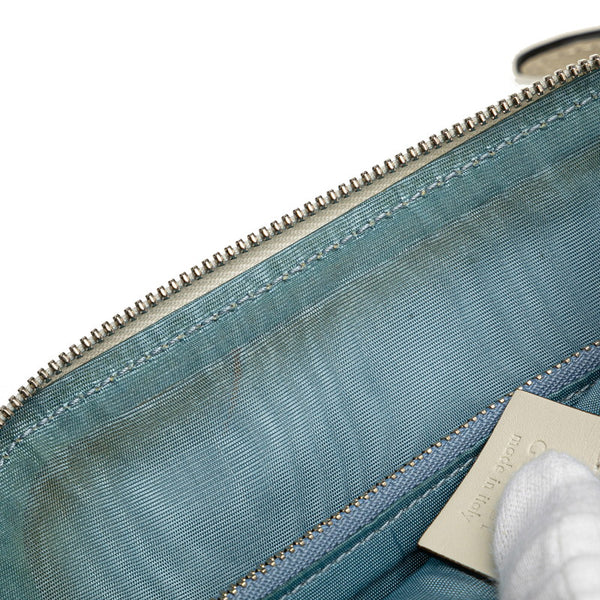 グッチ セガ SEGA コラボ GUCCYプリント ショルダーバッグ 511189 ホワイト ゴールド レザー レディース GUCCI 【中古】