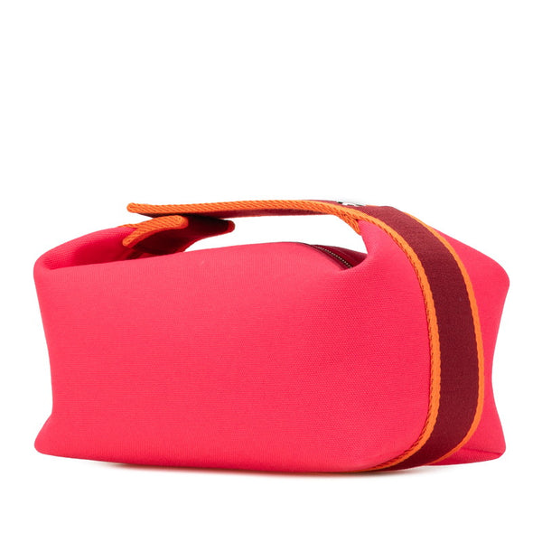 エルメス ブリッド ア ブラックPM ハンドバッグ ポーチ ハイビスカス ピンク トワルアッシュ レディース HERMES 【中古】