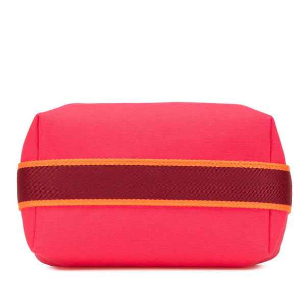 エルメス ブリッド ア ブラックPM ハンドバッグ ポーチ ハイビスカス ピンク トワルアッシュ レディース HERMES 【中古】