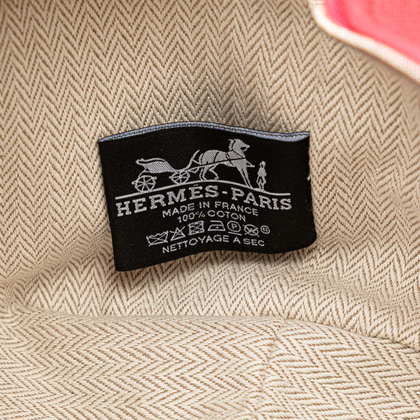 エルメス ブリッド ア ブラックPM ハンドバッグ ポーチ ハイビスカス ピンク トワルアッシュ レディース HERMES 【中古】