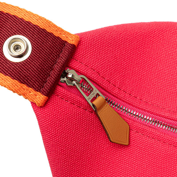 エルメス ブリッド ア ブラックPM ハンドバッグ ポーチ ハイビスカス ピンク トワルアッシュ レディース HERMES 【中古】