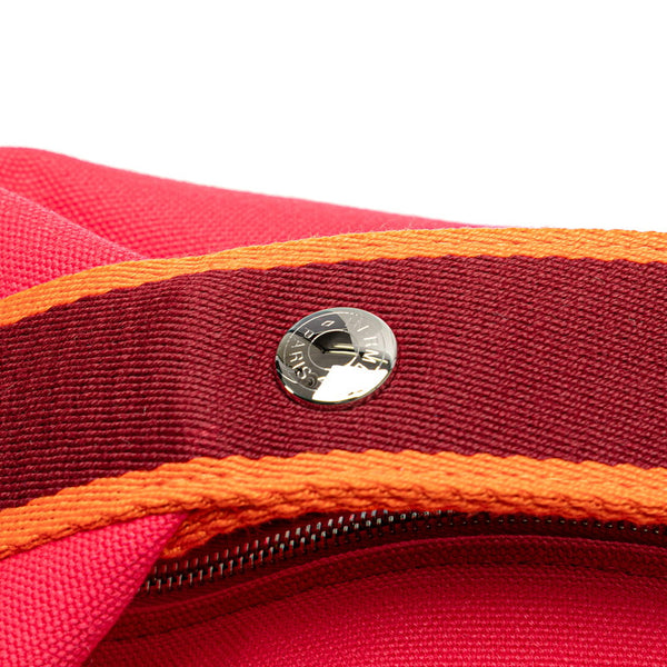 エルメス ブリッド ア ブラックPM ハンドバッグ ポーチ ハイビスカス ピンク トワルアッシュ レディース HERMES 【中古】