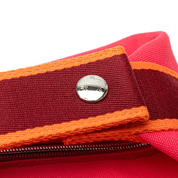 エルメス ブリッド ア ブラックPM ハンドバッグ ポーチ ハイビスカス ピンク トワルアッシュ レディース HERMES 【中古】