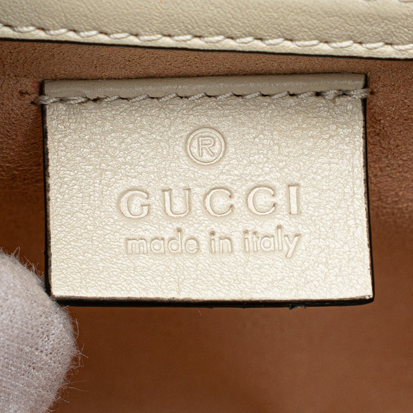 グッチ バンブー ダイアナ ミニ ハンドバッグ ショルダーバッグ 2WAY 655661 ホワイト レザー レディース GUCCI 【中古】