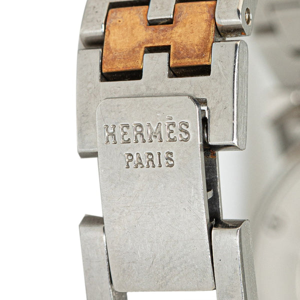 エルメス キャリック 腕時計 クオーツ ホワイト文字盤 ステンレススチール メッキ レディース HERMES 【中古】