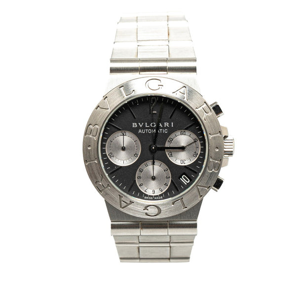 ブルガリ ディアゴノ スポーツ 腕時計 CH35S 自動巻き ブラック文字盤 ステンレススチール メンズ BVLGARI 【中古】