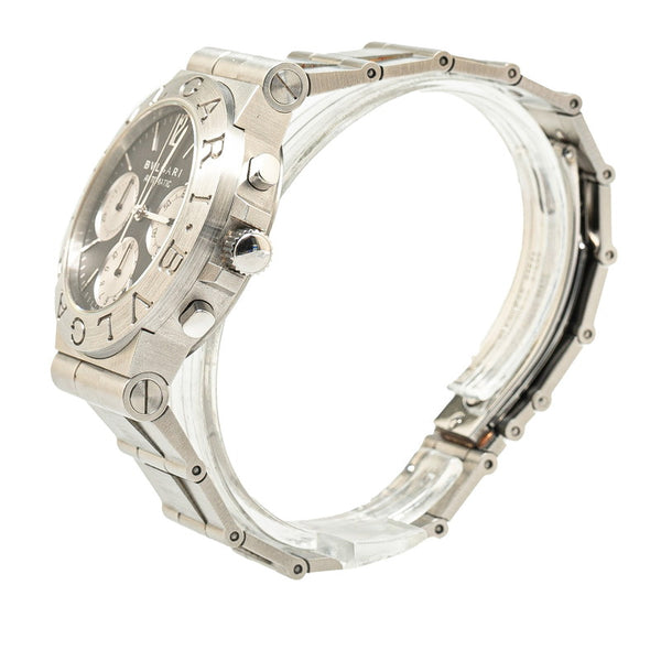 ブルガリ ディアゴノ スポーツ 腕時計 CH35S 自動巻き ブラック文字盤 ステンレススチール メンズ BVLGARI 【中古】