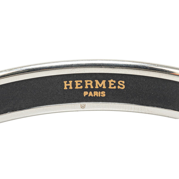 エルメス エマイユPM ダイヤ 七宝焼 バングル パープル シルバー メタル レディース HERMES 【中古】