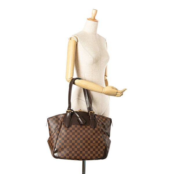 ルイ ヴィトン ダミエ ヴェローナGM ハンドバッグ N41119 ブラウン PVC レザー レディース LOUIS VUITTON 【中古】