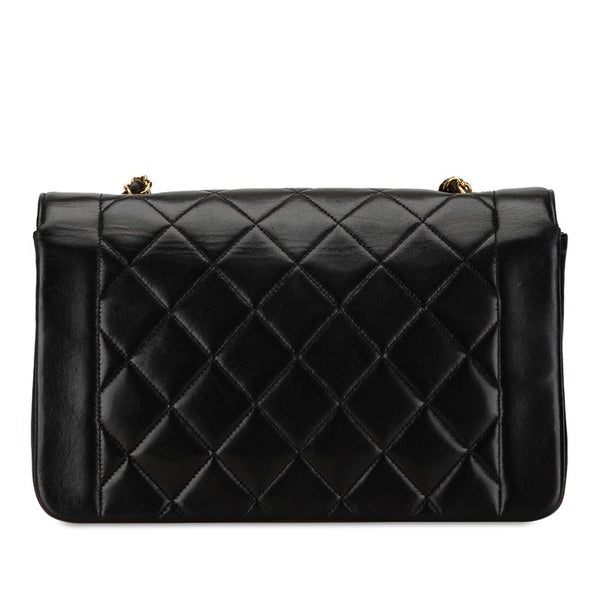 シャネル ダイアナ25 ココマーク チェーン ショルダーバッグ  ブラック ゴールド ラムスキン レディース CHANEL 【中古】
