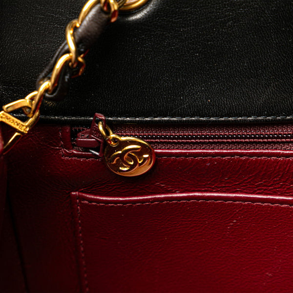 シャネル ダイアナ25 ココマーク チェーン ショルダーバッグ  ブラック ゴールド ラムスキン レディース CHANEL 【中古】