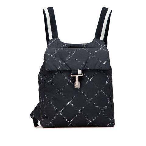 シャネル 旧トラベルライン リュック バックパック ブラック ナイロン レディース CHANEL 【中古】