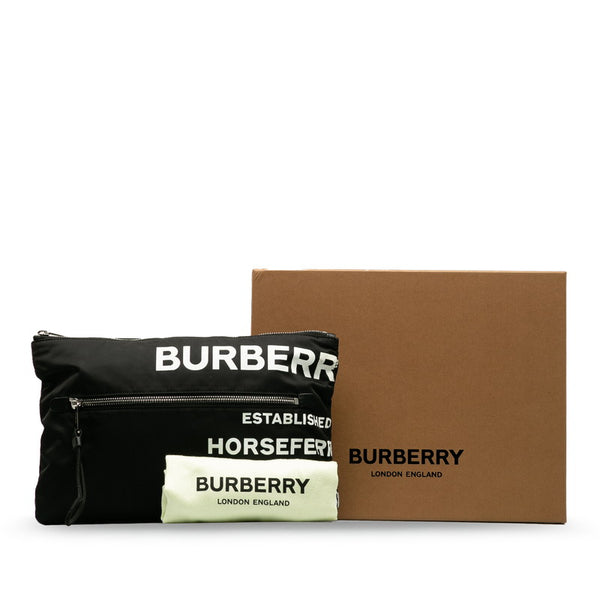 バーバリー ロゴ クラッチバッグ セカンドバッグ 8014756 ブラック ナイロン レディース BURBERRY 【中古】
