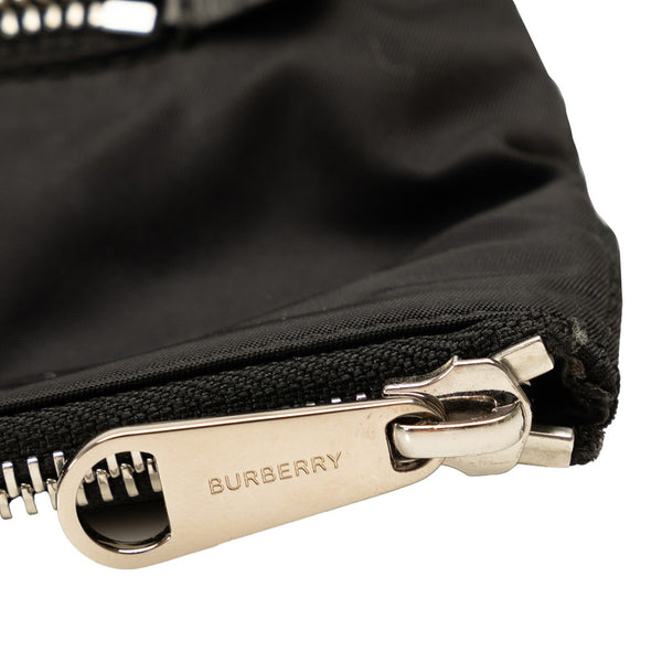 バーバリー ロゴ クラッチバッグ セカンドバッグ 8014756 ブラック ナイロン レディース BURBERRY 【中古】