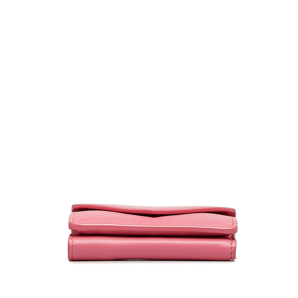 バレンシアガ ミニ ペーパーウォレット 二つ折り財布 391446 ピンク レザー レディース BALENCIAGA 【中古】