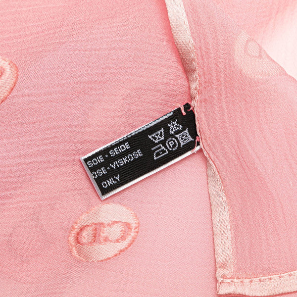 ディオール ロゴ スカーフ スクエアスカーフ ピンク シルク レーヨン レディース Dior 【中古】