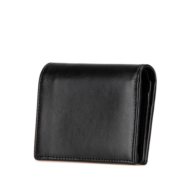 サルヴァトーレフェラガモ ガンチーニ スタッズ 二つ折り財布 コンパクトウォレット 22D570 ブラック ゴールド レザー レディース Salvatore Ferragamo 【中古】