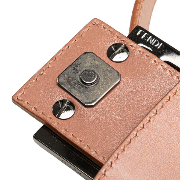 フェンディ ズッキーノ ワンショルダーバッグ ハンドバッグ 8BR282 ベージュ ピンク キャンバス レザー レディース FENDI 【中古】