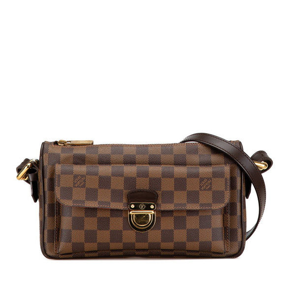 ルイ ヴィトン ダミエ ラヴェッロGM 斜め掛け ショルダーバッグ N60006 ブラウン PVC レザー レディース LOUIS VUITTON 【中古】