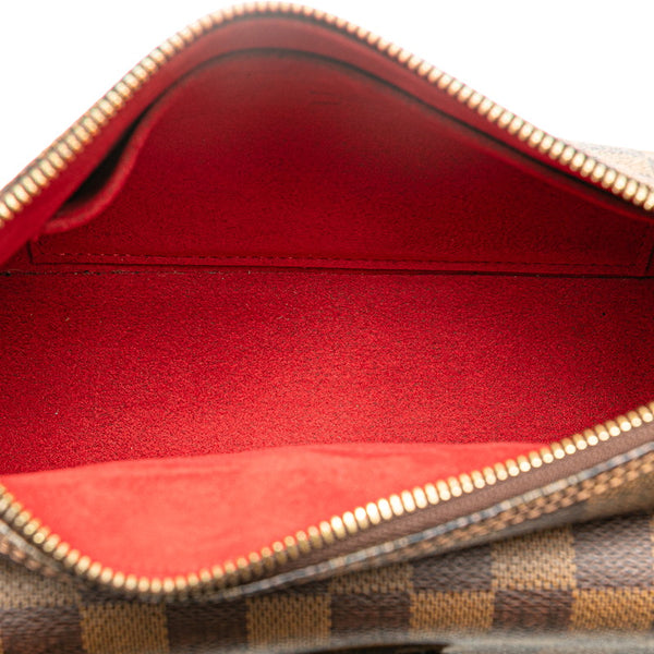ルイ ヴィトン ダミエ ラヴェッロGM 斜め掛け ショルダーバッグ N60006 ブラウン PVC レザー レディース LOUIS VUITTON 【中古】