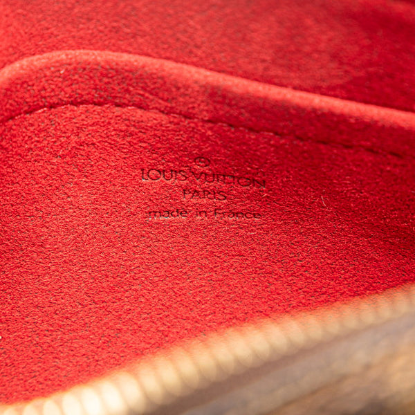 ルイ ヴィトン ダミエ ラヴェッロGM 斜め掛け ショルダーバッグ N60006 ブラウン PVC レザー レディース LOUIS VUITTON 【中古】