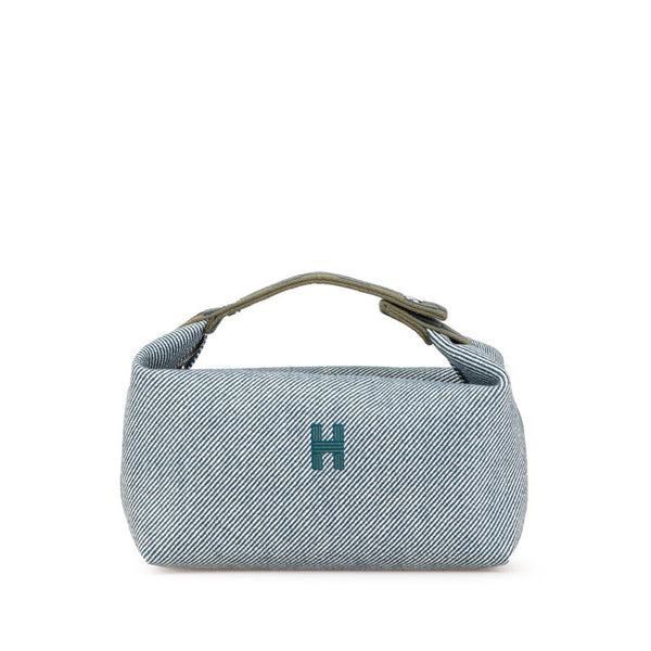 エルメス ブリッド ア ブラック GM バニティポーチ ハンドバッグ ブルーアビス ウール レディース HERMES 【中古】