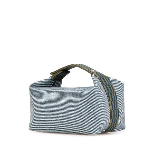 エルメス ブリッド ア ブラック GM バニティポーチ ハンドバッグ ブルーアビス ウール レディース HERMES 【中古】