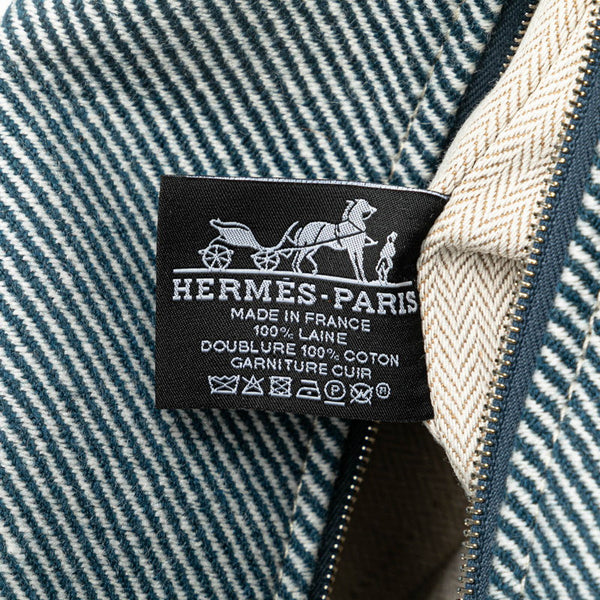 エルメス ブリッド ア ブラック GM バニティポーチ ハンドバッグ ブルーアビス ウール レディース HERMES 【中古】