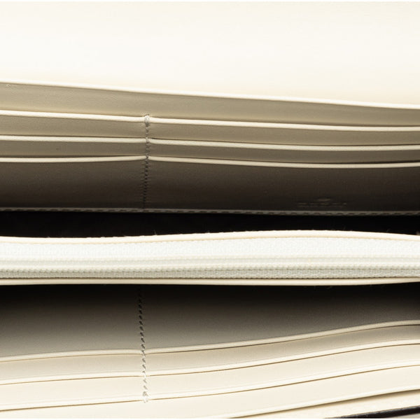 グッチ シルヴィ コンチネンタルウォレット 長財布 476084 ホワイト レザー レディース GUCCI 【中古】