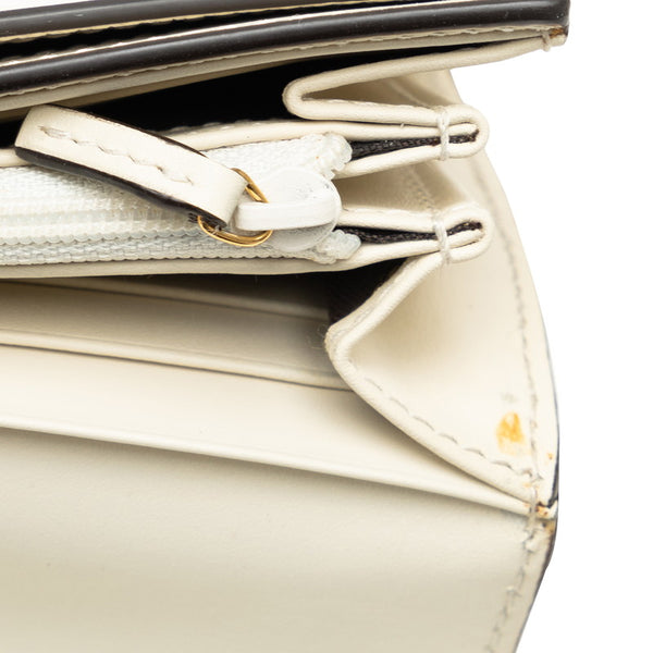 グッチ シルヴィ コンチネンタルウォレット 長財布 476084 ホワイト レザー レディース GUCCI 【中古】