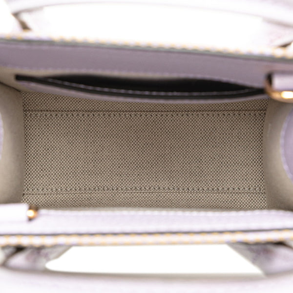 グッチ ジャンボGG ミニトートバッグ ハンドバッグ ショルダーバッグ 2WAY 671623 パープル ベージュ キャンバス レザー レディース GUCCI 【中古】