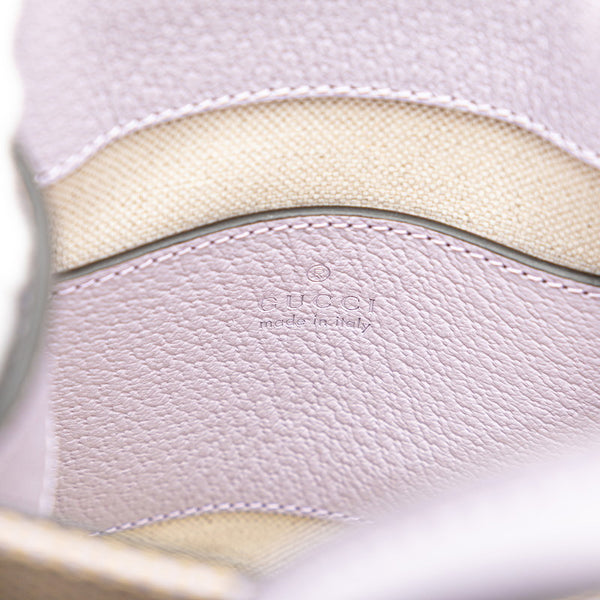 グッチ ジャンボGG ミニトートバッグ ハンドバッグ ショルダーバッグ 2WAY 671623 パープル ベージュ キャンバス レザー レディース GUCCI 【中古】