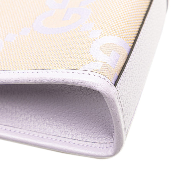 グッチ ジャンボGG ミニトートバッグ ハンドバッグ ショルダーバッグ 2WAY 671623 パープル ベージュ キャンバス レザー レディース GUCCI 【中古】