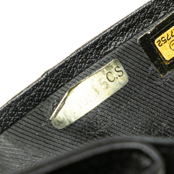 シャネル ココマーク 三つ折り財布 ブラック レザー レディース CHANEL 【中古】