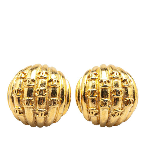 シャネル ココマーク ラウンド イヤリング ゴールド メッキ レディース CHANEL 【中古】