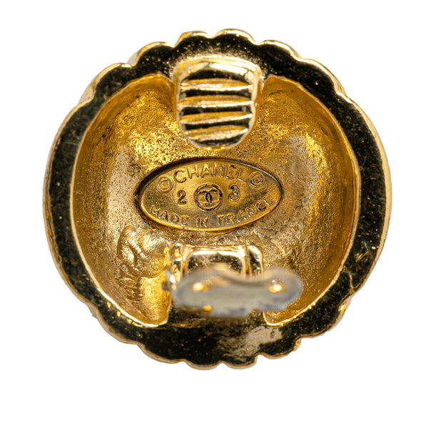 シャネル ココマーク ラウンド イヤリング ゴールド メッキ レディース CHANEL 【中古】