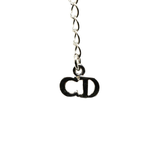 ディオール ロゴプレート トロッター ペンダントネックレス シルバー ピンク メタル レディース Dior 【中古】